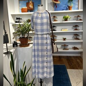 Madewell Linen-Blend Set in Gingham Check